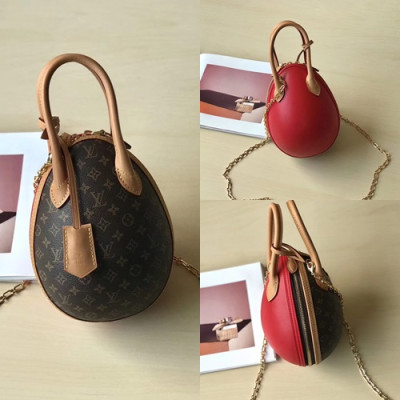 Louis Viutton 2019 Monogram Egg Chain Tote Shouder Bag ,20cm - 루이비통 2019 모노그램 에그 체인 토트 숄더백 M44587,LOUB1195,20cm,브라운+레드