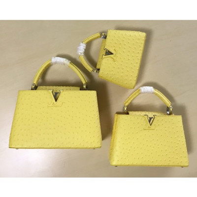 [매장판]Louis Vuitton 2019 Capucines Leather Tote Shoulder Bag,21/27/31cm - 루이비통 2019 카푸신 레더 토트 숄더백  M95393,LOUB1220 ,21/27/31cm,옐로우