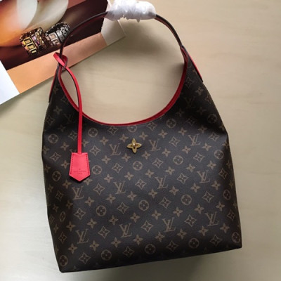 [수납력 GOOD!!]Louis Vuitton 2019 Women Hobo Tote Shoulder Bag,38cm - 루이비통 2019 여성용 호보 토트 숄더백 M43547,LOUB1223,38cm,브라운+레드