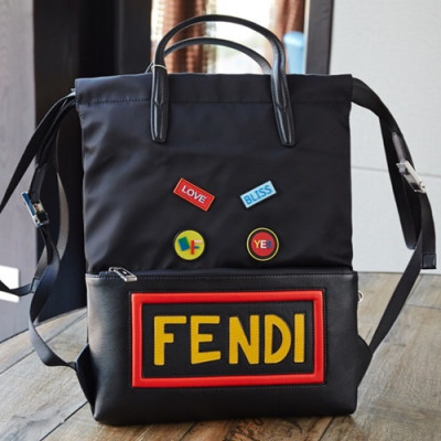 Fendi 2019 Nylon&Leather Back Pack ,42CM - 펜디 2019 나일론&레더 남성용 백팩  FENB0214,42CM,블랙