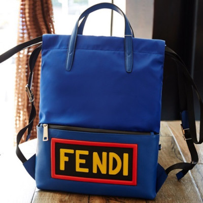 Fendi 2019 Nylon&Leather Back Pack ,42CM - 펜디 2019 나일론&레더 남성용 백팩  FENB0216,42CM,블루