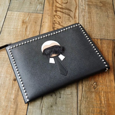 Fendi 2019 Leather Clutch Bag ,30CM - 펜디 2019 레더 남여공용 클러치백 FENB0228,30CM,블랙