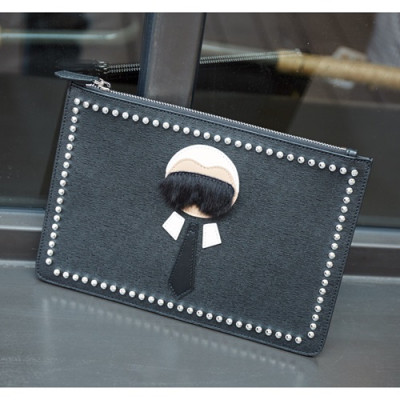 Fendi 2019 Leather Clutch Bag ,29.5CM - 펜디 2019 레더 남여공용 클러치백 FENB0229,29.5CM,블랙