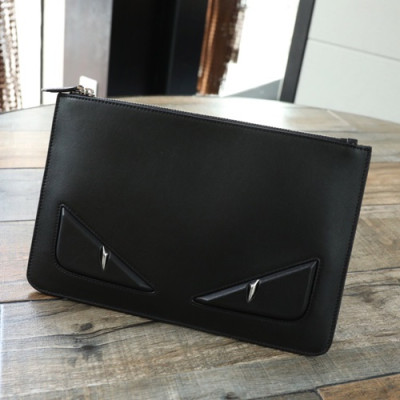 Fendi 2019 Leather Bag Bugs Clutch Bag ,29.5CM - 펜디 2019 레더 남여공용 백버그 클러치백 FENB0236,29.5CM,블랙