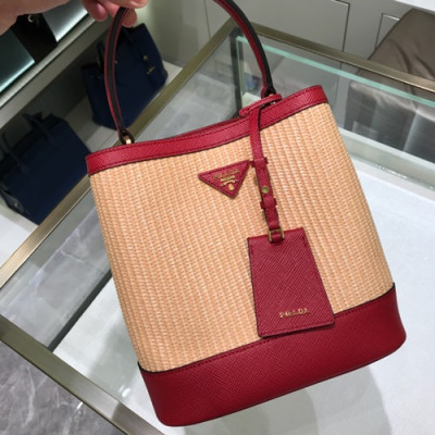 Prada 2019 Double Tote Shoulder Bag,23cm - 프라다 2019 여성용 두블레 토트 숄더백 ,1BA212-14,23cm,레드