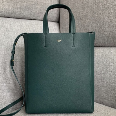 Celine Vertical Cabas Leather Tote Shoulder Bag,27CM - 셀린느 버티컬 카바스 레더 토트 숄더백 ,189813-5,27CM,그린