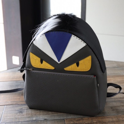 Fendi 2019 Leather Bag Bugs Back Pack ,38CM - 펜디 2019 레더 남여공용 백버그 백팩  FENB0291,38CM,다크그레이