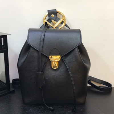 Fendi 2019 Leather Back Pack, 25cm - 펜디 2019 레더 여성용 백팩,FENB0307,25cm,블랙