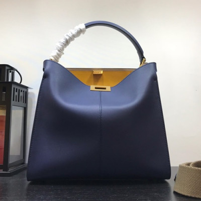 Fendi 2019 Leather Tote Bag ,30CM - 펜디 2019 레더 여성용 토트백  FENB0322,30CM,블루