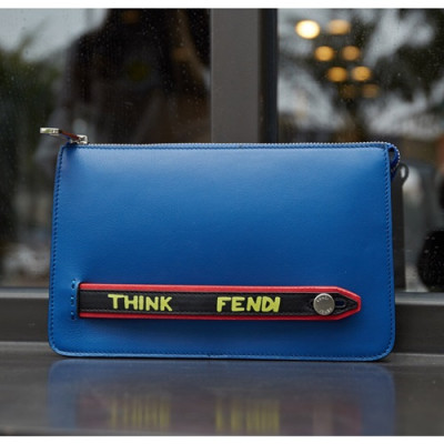 Fendi 2019 Leather Clutch Bag ,24CM - 펜디 2019 레더 남여공용 클러치백 FENB0347,24CM,블루