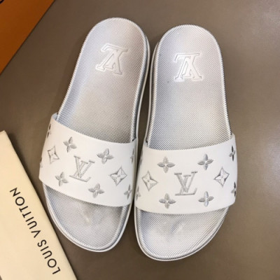 Louis Vuitton 2019 Mm/Wm Initial Logo Leather Slipper - 루이비통 남자 이니셜 로고 레더 슬리퍼 Lou01030x.Size(225 - 275).화이트