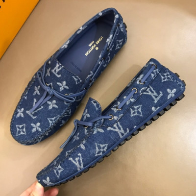 Louis Vuitton 2019 Mens Initial Metal Logo Denim Loafer  - 루이비통 남성 이니셜 메탈 로고 데님 로퍼 Lou01033x.Size(240 - 275).블루