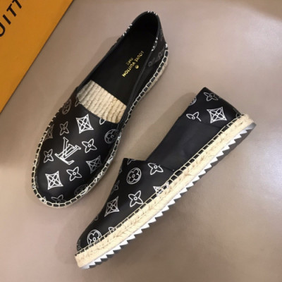 [매장판]Louis Vuitton 2019 Mens Initial Logo Leather Slip-on - 루이비통 남성 이니셜 로고 레더 슬립온 Lou01034x.Size(245 - 270).블랙