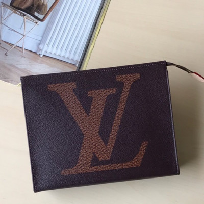 Louis Vuitton 2019 Women Clutch Bag,26cm - 루이비통 2019 여성용 클러치백 M47542,LOUB1262 ,26cm,브라운