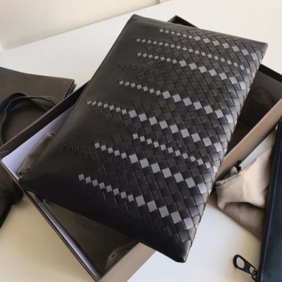 Bottega Veneta 2019 Leather Clutch Bag,30cm - 보테가 베네타 2019 레더 남성용 클러치백 522453,BVB0194,30cm,블랙