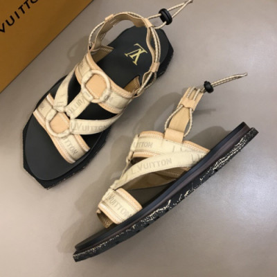 Louis Vuitton 2019 Mens Logo Velcro Sandal - 루이비통 남성 로고 벨크로 샌들 Lou01053x.Size(240 - 275).베이지