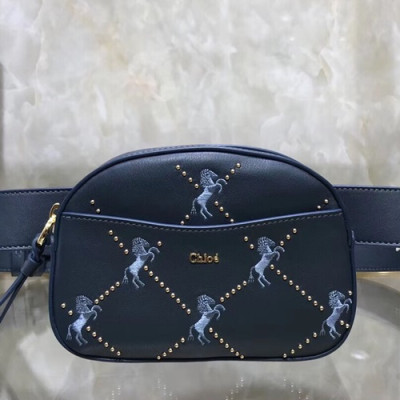 Chole 2019 Leather Belt Bag, 17.5cm -  끌로에 2019 여성용 레더 벨트백,CLB0035,17.5cm,네이비