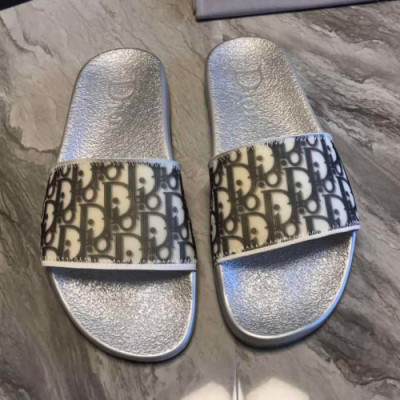 [여름추천템]Dior 2019 Mens Initial Logo Leather Slipper - 디올 남성 이니셜 로고 레더 슬리퍼 Dio0253x.Size(240 - 270).블랙