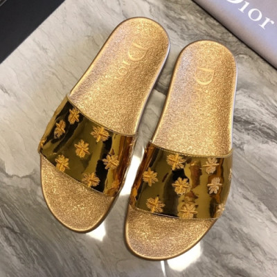 [여름추천템]Dior 2019 Mens Initial Logo Leather Slipper - 디올 남성 이니셜 로고 레더 슬리퍼 Dio0255x.Size(240 - 270).골드