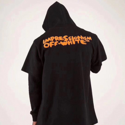 Off-White 2019 Mm/Wm Logo Cotton Hood Tee - 오프화이트 남자 로고 코튼 후드티 Off0080x.Size(xs - l).블랙