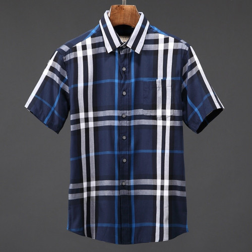 [클래식]Burberry 2019 Mens London Check Cotton Short Sleeved Tshirt - 버버리 남성 런던 체크 코튼 반팔티셔츠 Bur0760x.Size(m - 2xl).블루