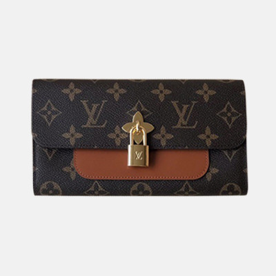 Louis Vuitton 2019 Ladies Monogram Flower Compact Wallet M62577 - 루이비통 신상 모노그램 플라워 컴팩트 월릿 장지갑 LOUW0068.Size(19cm).브라운