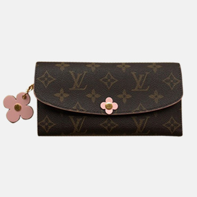 Louis Vuitton 2019 Ladies Monogram Emilie Wallet M64202 - 루이비통 모노그램 에밀리 월릿 장지갑 LOUW0085.Size(19cm).브라운+핑크