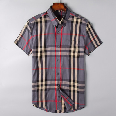 Burberry 2019 Mens London Check Cotton Short Sleeved Tshirt - 버버리 남성 런던 체크 코튼 반팔티셔츠 Bur0767x.Size(s - 3xl).퍼플