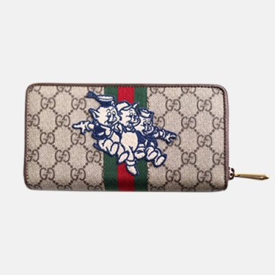 Gucci 2019 Zippy Wallet With Three Little Pigs  557696 - 구찌 아기 돼지 삼형제 지피 월릿 장지갑  GUW0023.Size(19.5CM).브라운