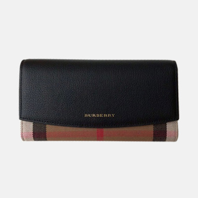 Burberry 2019 Banner Leather Wallet - 버버리 배너 레더 장지갑 BURW0015.Size(19CM).블랙