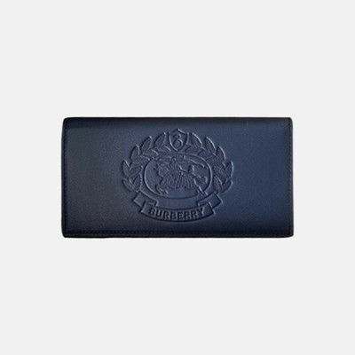 Burberry 2019 Leather Wallet - 버버리 남여공용 레더 장지갑 BURW0030.Size(19CM).네이비