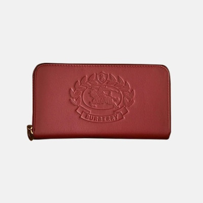 Burberry 2019 Leather Zip Round Wallet - 버버리 남여공용 레더 지퍼 라운드 장지갑 BURW0036.Size(19CM).레드