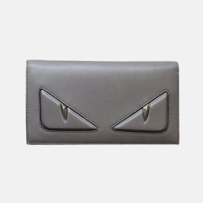 Fendi 2019 Leather Wallet - 펜디 남여공용 레더 장지갑 FENW0014.Size(18.5cm).그레이