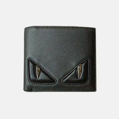 Fendi 2019 Leather Wallet - 펜디 남여공용 레더 반지갑 FENW0020.Size(11.5cm).블랙