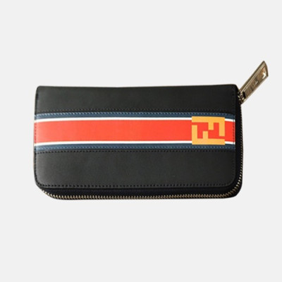 Fendi 2019 Leather Zip Round Wallet - 펜디 남여공용 레더 지퍼 라운드 장지갑 FENW0037.Size(19cm).다크네이비