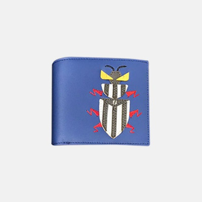 Fendi 2019 Leather Wallet - 펜디 남여공용 레더 반지갑 FENW0065.Size(11.5cm).블루