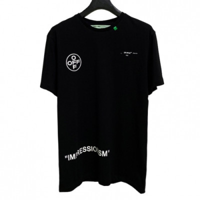 Off-white 2019 Mm/Wm Printing Logo Crew - neck Cotton Short Sleeved Tshirt - 오프화이트 남자 프린팅 로고 크루넥 코튼 반팔티 Off0084x.Size(xs - l).블랙