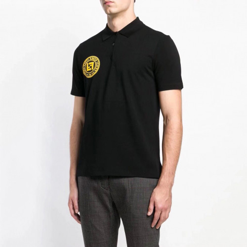 Fendi 2019 Mens Logo Polo Cotton Short Sleeved Tshirt - 펜디 남성 로고 폴로 코튼 반팔티 Fen0268x.Size(m - 2xl).블랙