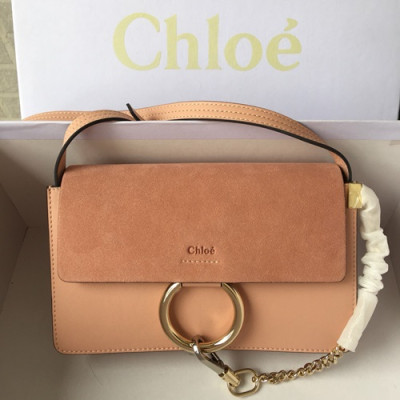 Chole 2019 Faye Leather Shoulder Bag, 24cm -  끌로에 2019 페이 레더 숄더백,CLB0058,24cm,연핑크