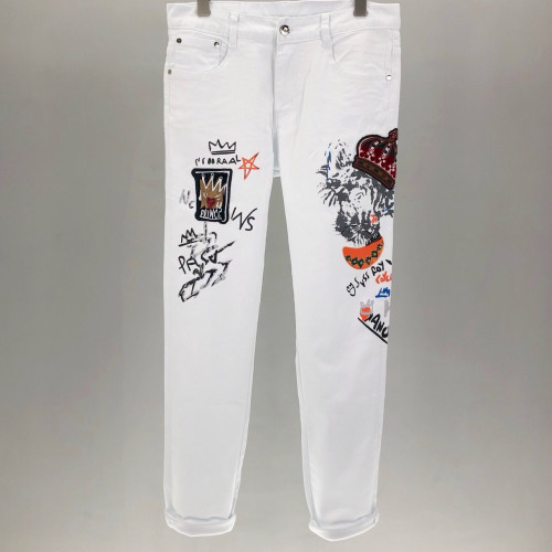 Versace 2019 Mens Medusa Logo Denim Pants - 베르사체 남성 메두사 로고 데님 팬츠 Ver0247x.Size(28 - 38).화이트
