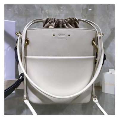 Chole 2019 Roy Leather Bucket Tote Shoulder Bag, 20/23cm -  끌로에 2019 로이 레더 버킷 토트 숄더백,CLB0098,20/23cm,화이트