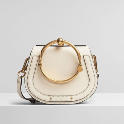 Chole 2019 Nile Small Leather Shoulder Bag, 19.5cm -  끌로에 2019 나일 스몰 레더 숄더백,CLB0111,19.5cm,화이트