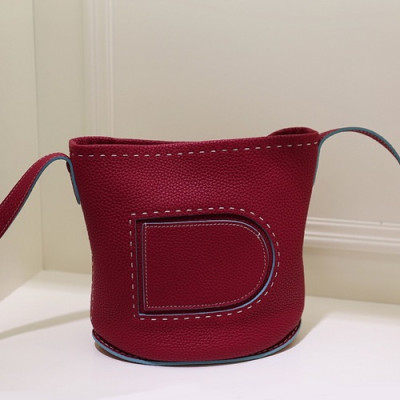 Delvaux 2019 Pin Leather Shoulder Bag,20CM - 델보 2019 핀 레더 숄더백,DVB0004 .20CM,레드