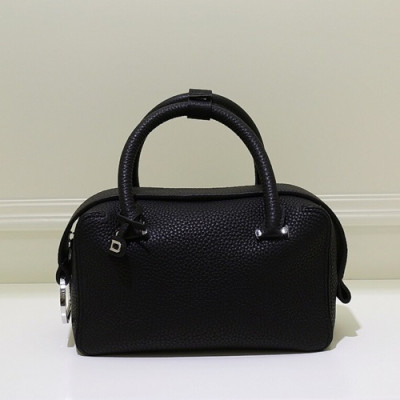 Delvaux 2019 Cool Box Leather Tote Shoulder Bag,23/28CM - 델보 2019 쿨 박스 레더 토트 숄더백,DVB0034.23/28CM,블랙