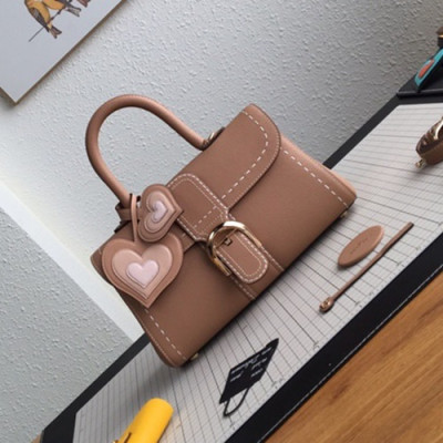 [심플한듯 센스잇게 포인트]Delvaux 2019 Leather Tote Shoulder Bag,28s CM - 델보 2019 레더 토트 숄더백,DVB0091.28s CM,핑크베이지