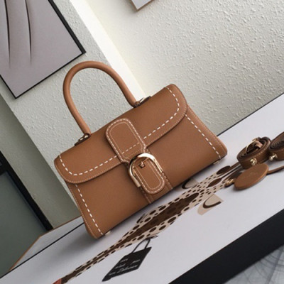 Delvaux 2019 Leather Tote Shoulder Bag,28s CM - 델보 2019 레더 토트 숄더백,DVB0103.28s CM,브라운