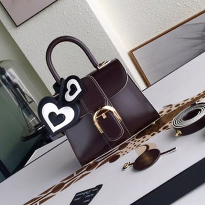 Delvaux 2019 Brillant Leather Tote Shoulder Bag,20CM - 델보 2019 브리앙 레더 토트 숄더백,DVB0150.20CM,다크브라운