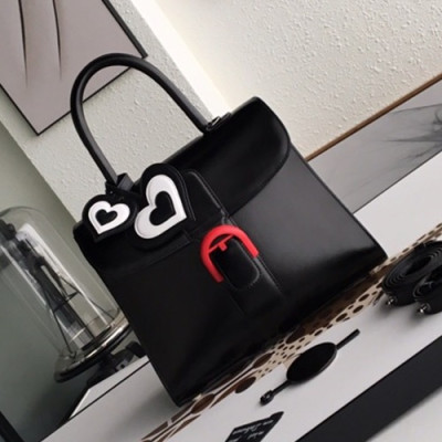 Delvaux 2019 Brillant Leather Tote Shoulder Bag,28 CM - 델보 2019 브리앙 레더 토트 숄더백,DVB0155.28 CM,블랙