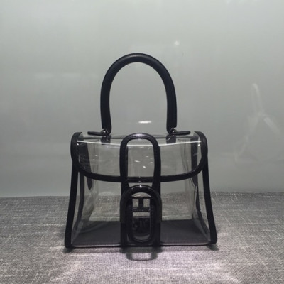 Delvaux 2019 Brillant X-ray PVC Tote Shoulder Bag,20CM - 델보 2019 브리앙 엑스레이 PVC 토트 숄더백,DVB0229.20CM,블랙