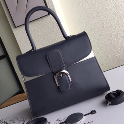 Delvaux 2019 Brillant Frence Box Leather Tote Shoulder Bag,28 CM - 델보 2019 브리앙 프렌스 박스 레더 토트 숄더백,DVB0239.28 CM,다크그레이